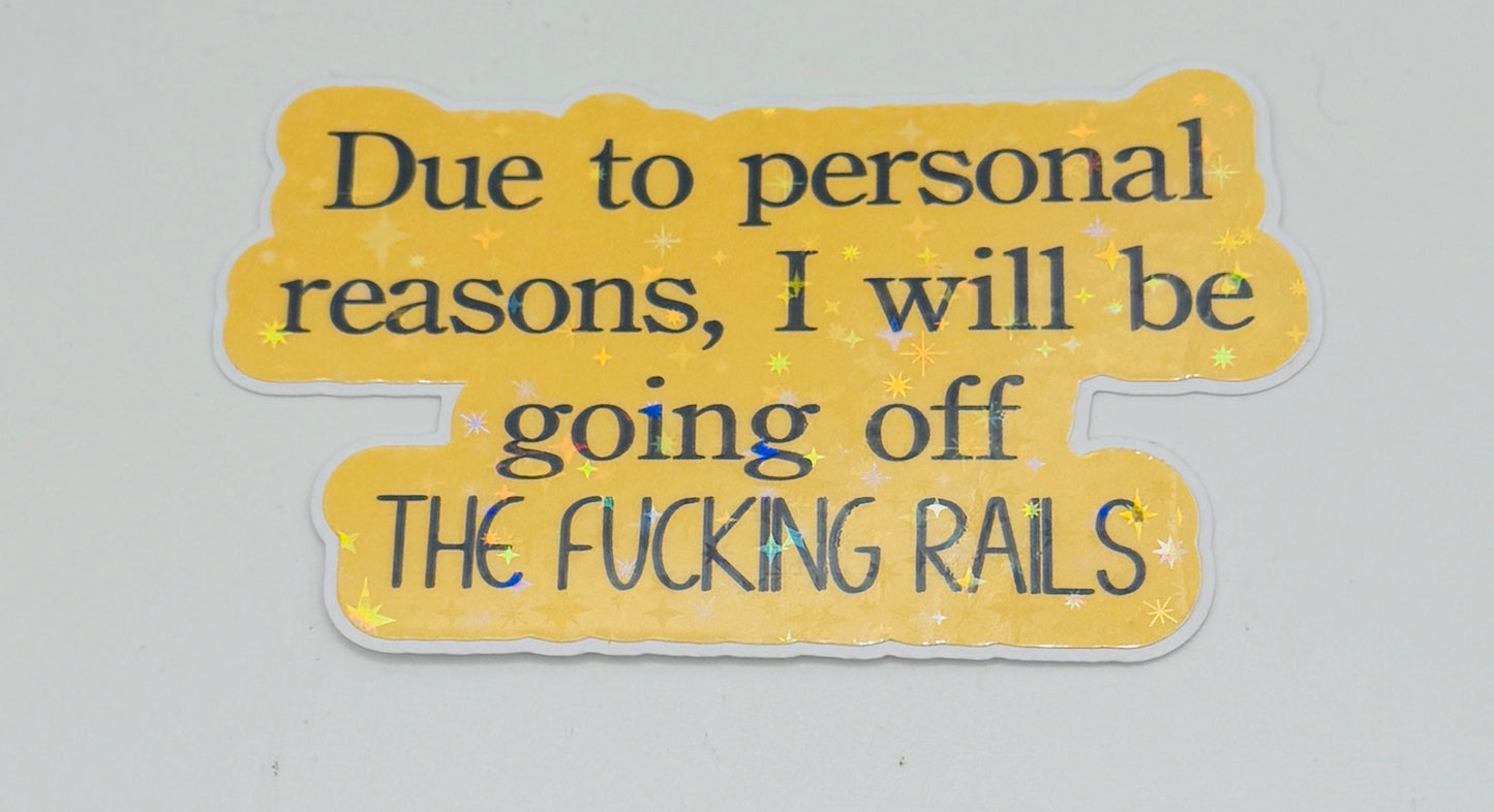 Going Off the Rails Sticker