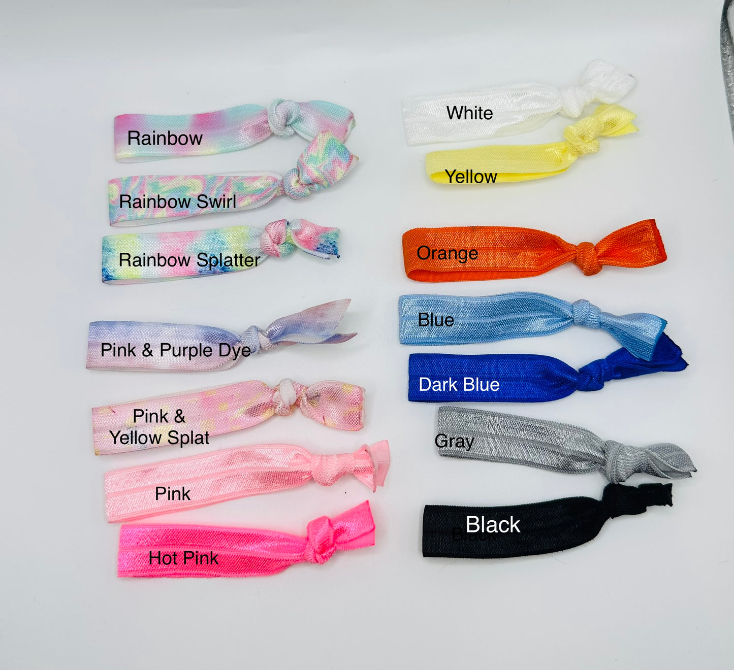 Solid Color Elastic Hair Ties, Set of 5