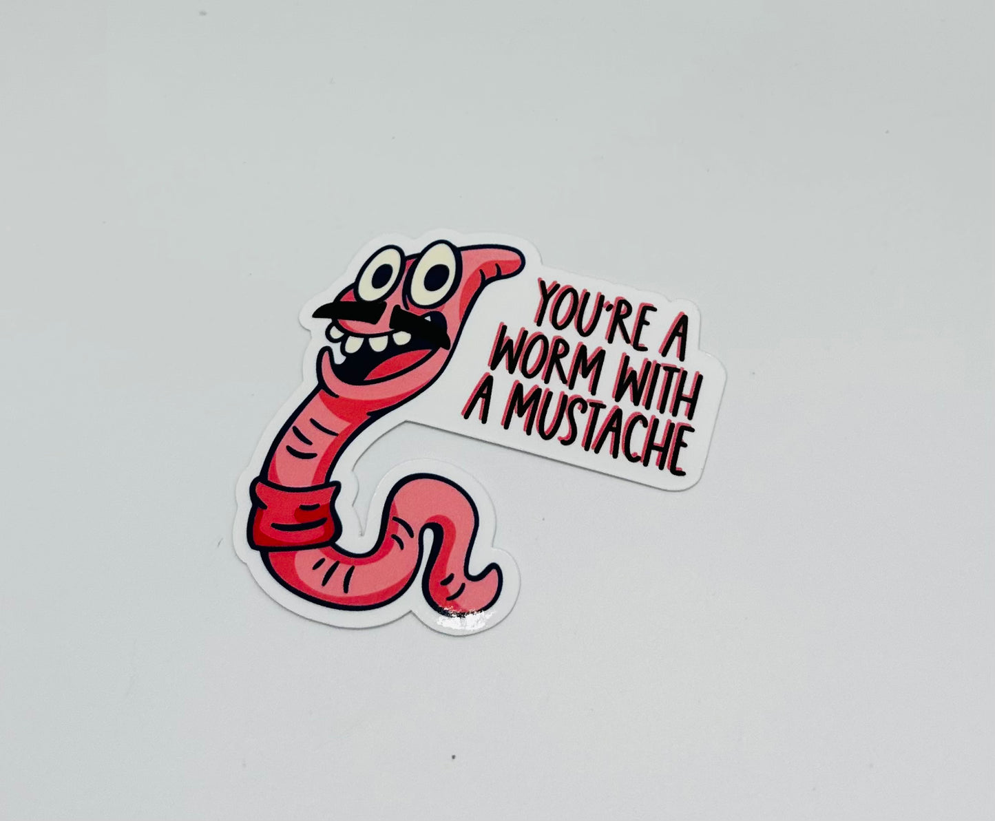 Worm with a Mustache Sticker